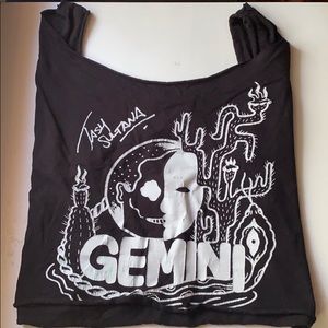 Tash Saltana Distressed Crop Tank Band Tee